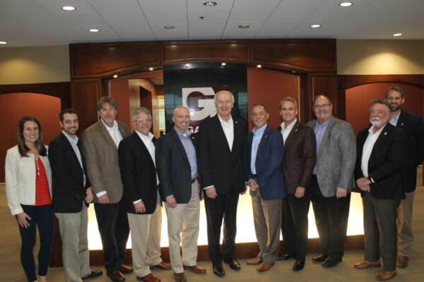 Gov. Asa Hutchinson visits Fayetteville office