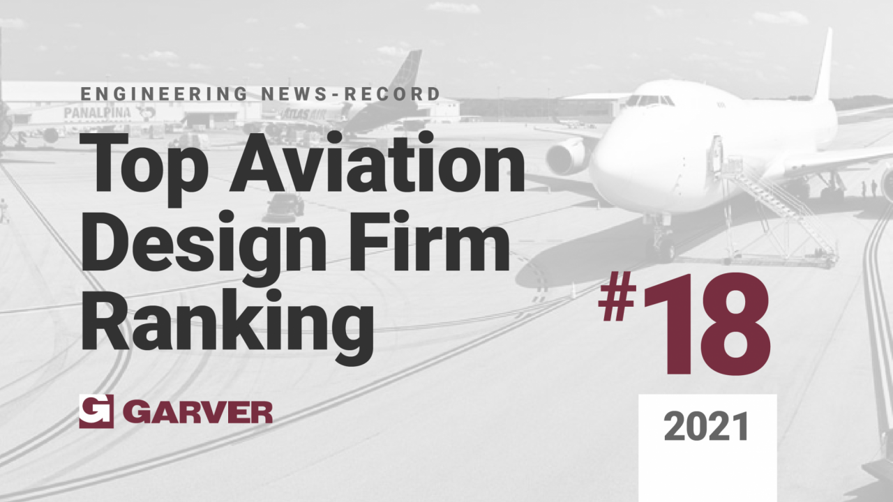 Garver recognized by ENR as a top 20 aviation design firm