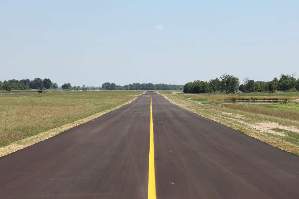 Airport realigns taxiway after stabilizing and reclaiming large pond